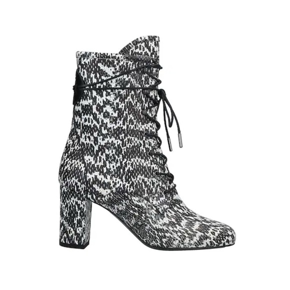 Longchamp Leather Animal Print Combat Boots - Picture 1 of 9